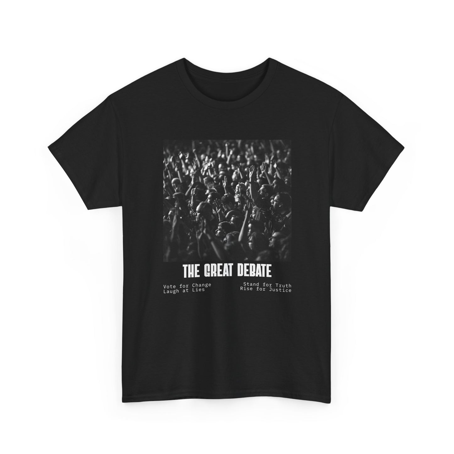 The Great Debate Graphic Tee — Vintage Crowd Photo T‑Shirt
