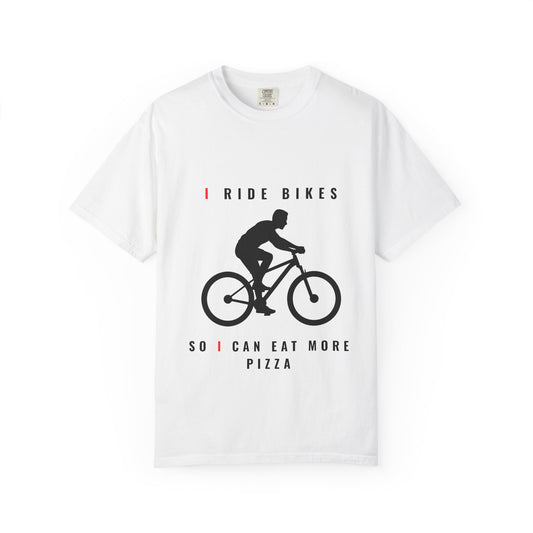 Biking Pizza T-Shirt — "I Ride Bikes So I Can Eat More Pizza" Cycling Tee
