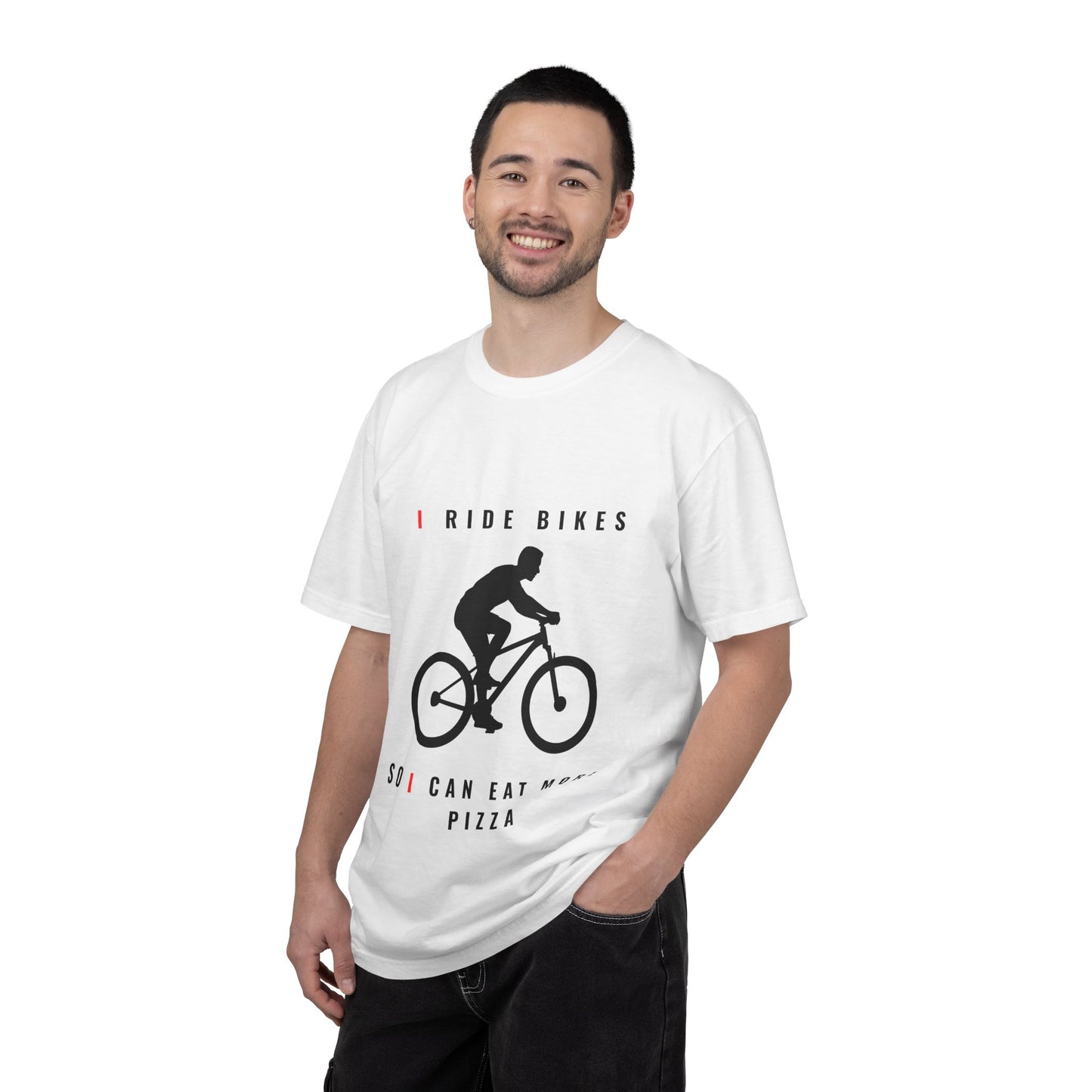 Biking Pizza T-Shirt — "I Ride Bikes So I Can Eat More Pizza" Cycling Tee