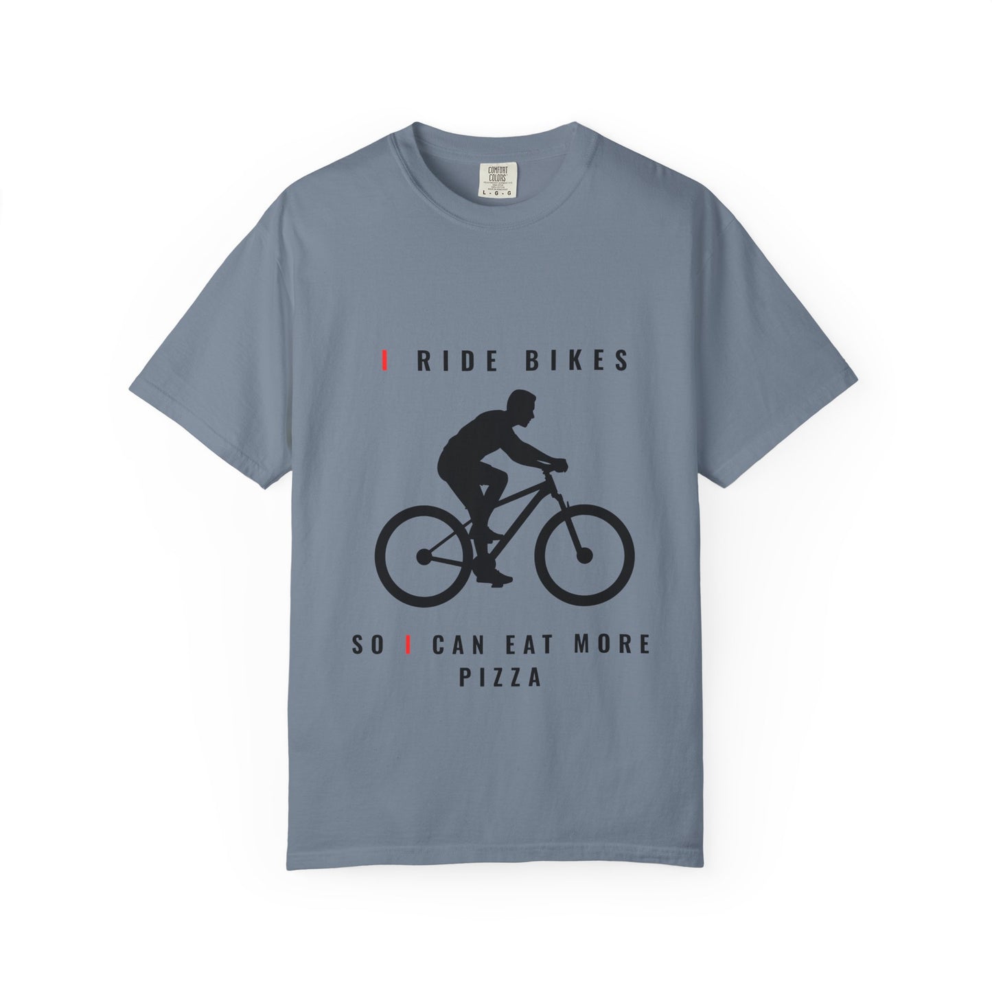 Biking Pizza T-Shirt — "I Ride Bikes So I Can Eat More Pizza" Cycling Tee