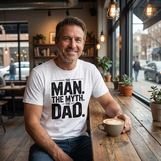 Dad Tee — "The Man. The Myth. The Dad." Graphic Father's Day T-Shirt
