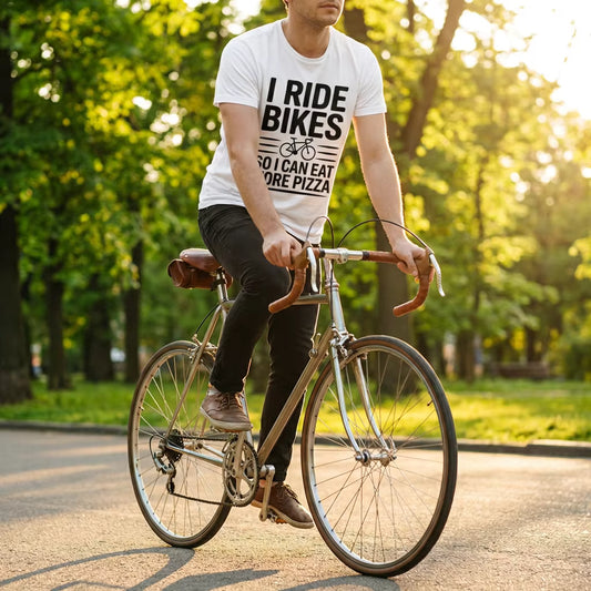 I Ride Bikes So I Can Eat More Pizza T-Shirt