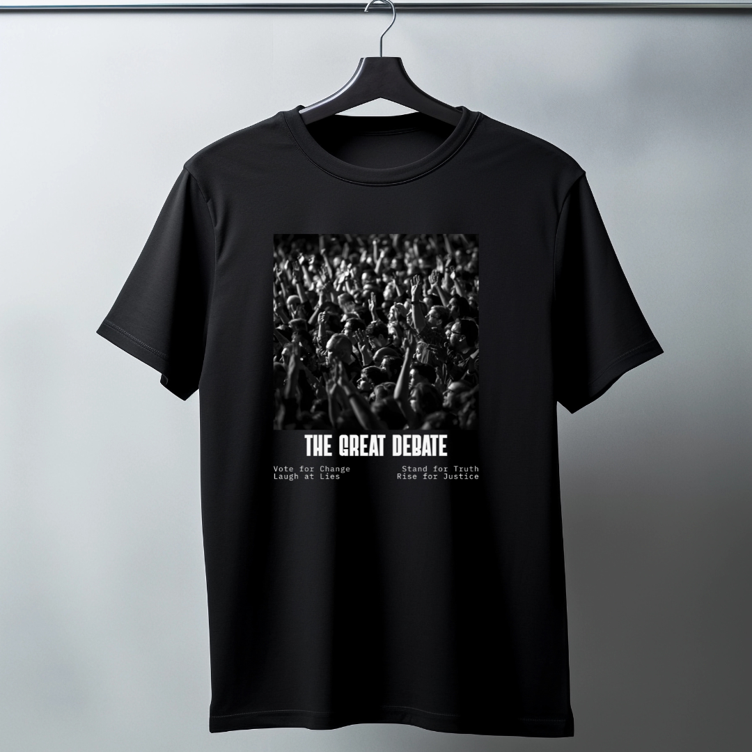 The Great Debate Graphic Tee — Vintage Crowd Photo T‑Shirt